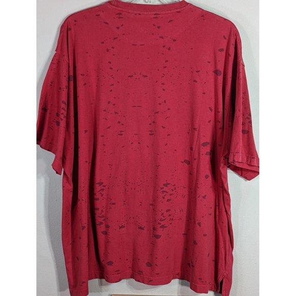 Knockout Jeans AOP Embroidered Tiger Head Hip Hop Streetwear 4XL Red Graphic Tee - Picture 2 of 6